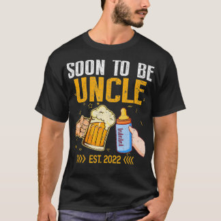 Mens Soon To Be Uncle 2022 Promoted To Uncle EST 2 T-Shirt