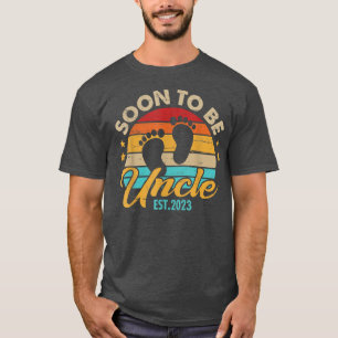 Mens Soon to be Uncle 2023 Fathers Day First Time T-Shirt