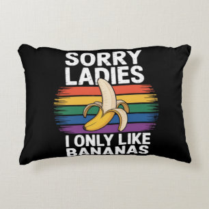 mens sorry girl i like bananas funny decorative cushion