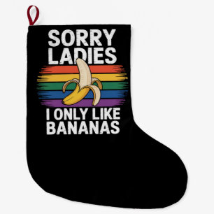 mens sorry girl i like bananas funny large christmas stocking