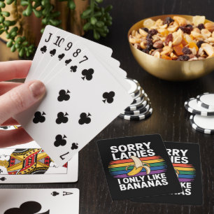 Mens Sorry Girl I Like Bananas Funny Playing Cards