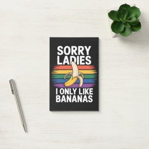 Mens Sorry Girl I Like Bananas Funny Post-it Notes