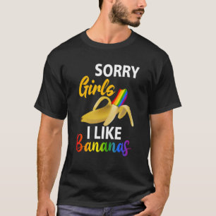 Mens Sorry Girl I Like Rainbow Bananas LGBT Gay Pr T-Shirt