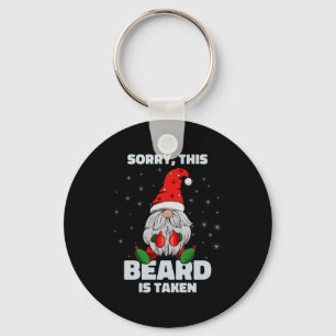 Mens Sorry This Beard Is Taken Christmas Gnome Bea Key Ring