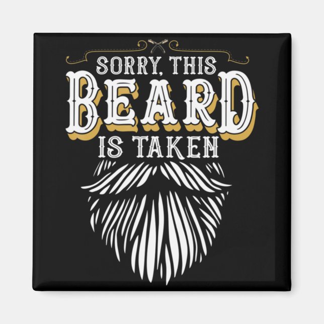 Mens Sorry This Beard Is Taken Country Retro Valen Magnet (Front)