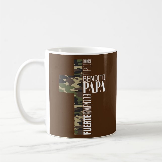 Mens Spanish Christian Gifts Dad Dia Del Padre Coffee Mug (Left)