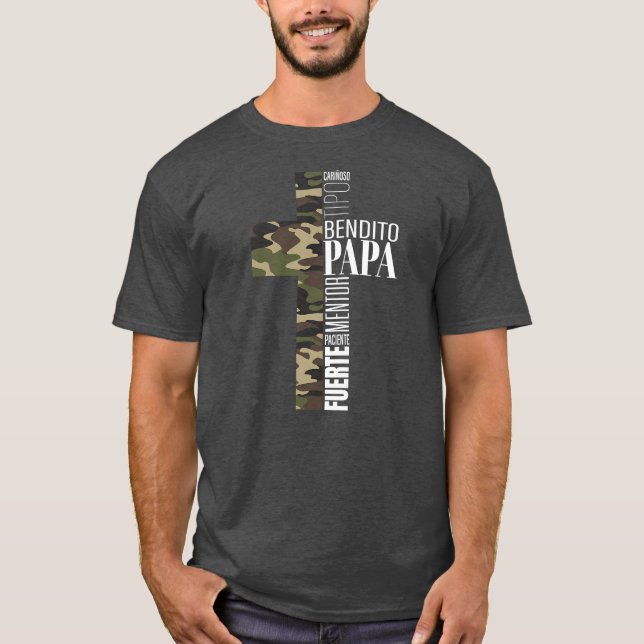 Mens Spanish Christian Gifts Dad Dia Del Padre T-Shirt (Front)