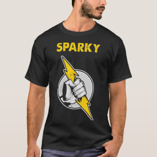 Mens Sparky Electrician Hand Lightning  T-Shirt
