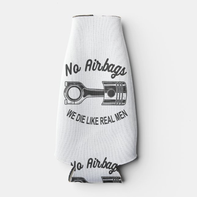 Mens Speed Racing Sports Car No Airbags - We Die L Bottle Cooler (Front)