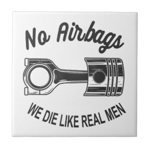 Mens Speed Racing Sports Car No Airbags - We Die L Ceramic Tile