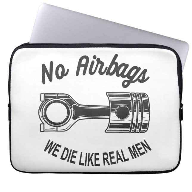 Mens Speed Racing Sports Car No Airbags - We Die L Laptop Sleeve (Front)