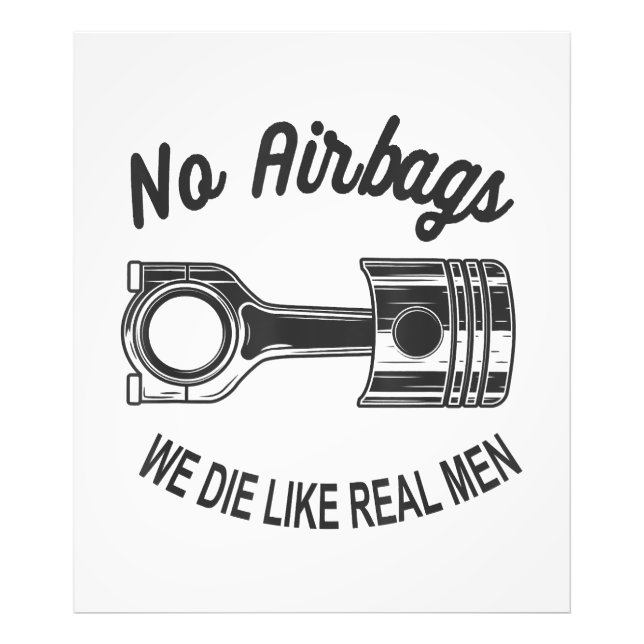 Mens Speed Racing Sports Car No Airbags - We Die L Photo Print (Front)
