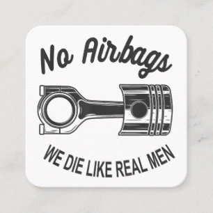 Mens Speed Racing Sports Car No Airbags - We Die L Square Business Card