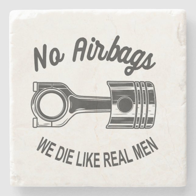 Mens Speed Racing Sports Car No Airbags - We Die L Stone Coaster (Front)