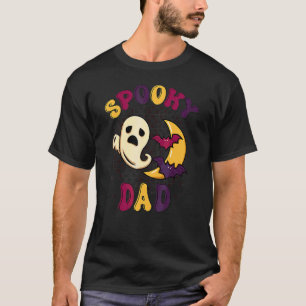 Mens Spooky Dad Halloween Retro Groovy Ghost Group T-Shirt