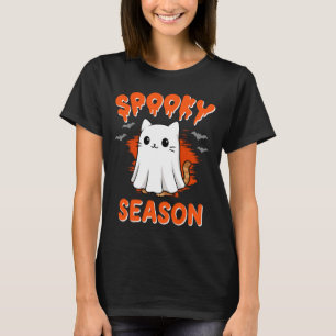 Mens Spooky Kitty Ghost Costume For Halloween T-Shirt
