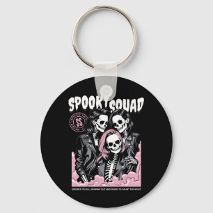 Mens Spooky Squad Skeleton Matching Halloween Key Ring