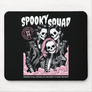 Mens Spooky Squad Skeleton Matching Halloween Mouse Pad