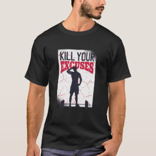 Mens Sport Training Fitness Excuses Gym T-Shirt