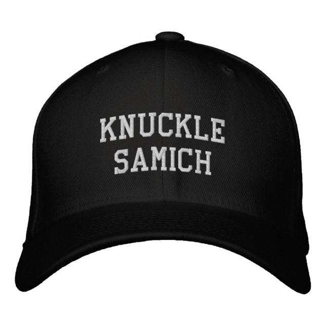Mens Sporting Goods Accessories KNUCKLE SAMICH Embroidered Hat (Front)
