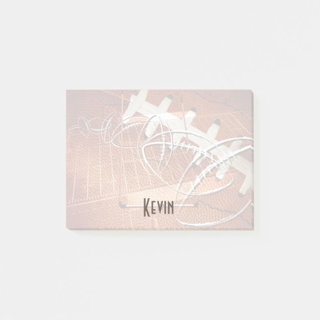 mens sports football his name custom post-it notes (Front)
