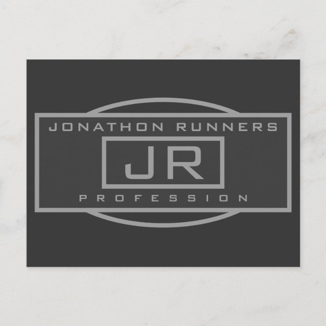 Men's Sporty Geometric Grey & Dark Greys Postcard (Front)