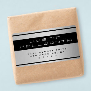 Men's Sporty Metal Look Return Address