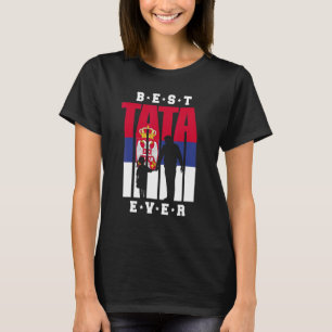 Mens Srbija Tata And Girl Serbia Flag Serbian Dad T-Shirt