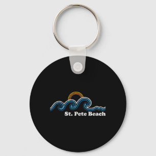 Mens St Pete Beach Florida FL Sufing Waves Sunset Key Ring