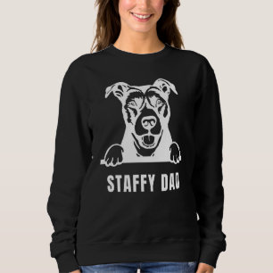 Mens Staffy Dad With Staffordshire Bull Terrier Do Sweatshirt