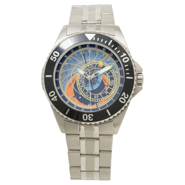 Men's Stainless Watch, Prague Astronomical Clock Watch (Front)