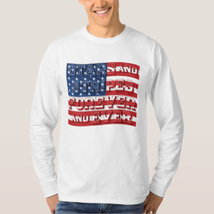 Men's Stars and Stripes Long-Sleeve Shirt / White
