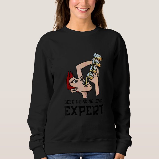 Mens  Statement Beer Drinking Alcohol Party Sweatshirt (Front)