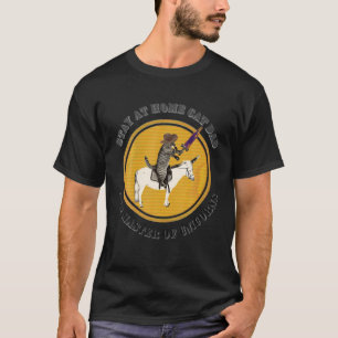 Mens Stay At Home Funny Cat Dad And Unicorn Master T-Shirt