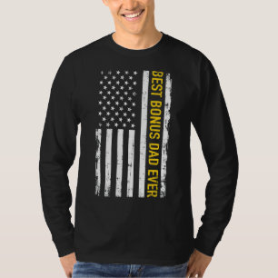 Mens Step Dad Best Bonus Dad Ever For Stepdad Amer T-Shirt
