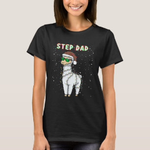 Mens Step Dad Llama Lovers Matching Christmas Llam T-Shirt
