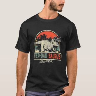 Mens Step Dadsaurus Rex Dinosaur Step Dad Saurus F T-Shirt