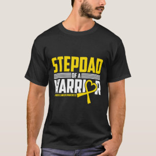 Mens Stepdad Childhood Cancer Awareness Survivor R T-Shirt