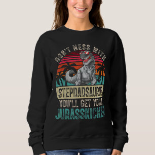 Mens Stepdad Dinosaurs Retro Dad Father's Day Clo Sweatshirt