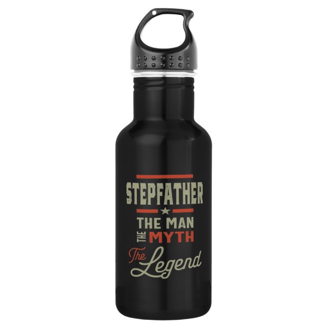 Mens Stepfather The Man The Myth The Legend 532 Ml Water Bottle (Front)