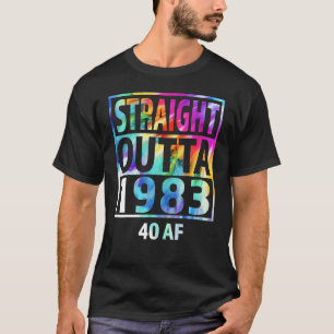 Mens Straight Outta 1983 40th Birthday For Her Hi T-Shirt