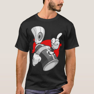 Mens Streetwear: Graffiti Spray Can Character T-Shirt