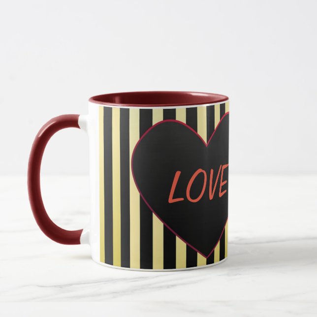 Men's Striped Valentine's Day Mug (Left)