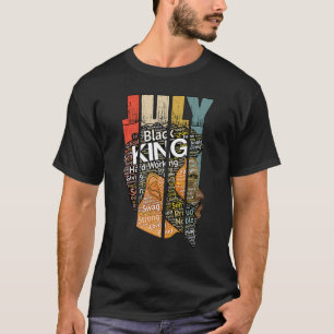 Mens Strong Black King  American Zodiac Leo Natura T-Shirt