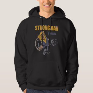 Mens Strongman For Life Bodybuilder Accessories St Hoodie