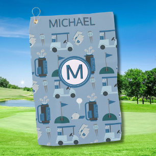 Men's Stylish Custom Monogram Name  Golf Towel