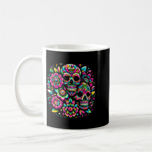 Mens Sugar Skull Vibrant Colourful Day Of The Coffee Mug