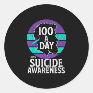 Mens Suicide Awareness Design Mens Mental Health A Classic Round Sticker