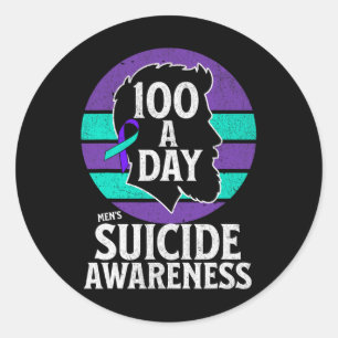 Men's Suicide Awareness Design Mens Mental Health Classic Round Sticker
