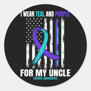Mens Suicide Awareness Prevention Women Men Uncle Classic Round Sticker